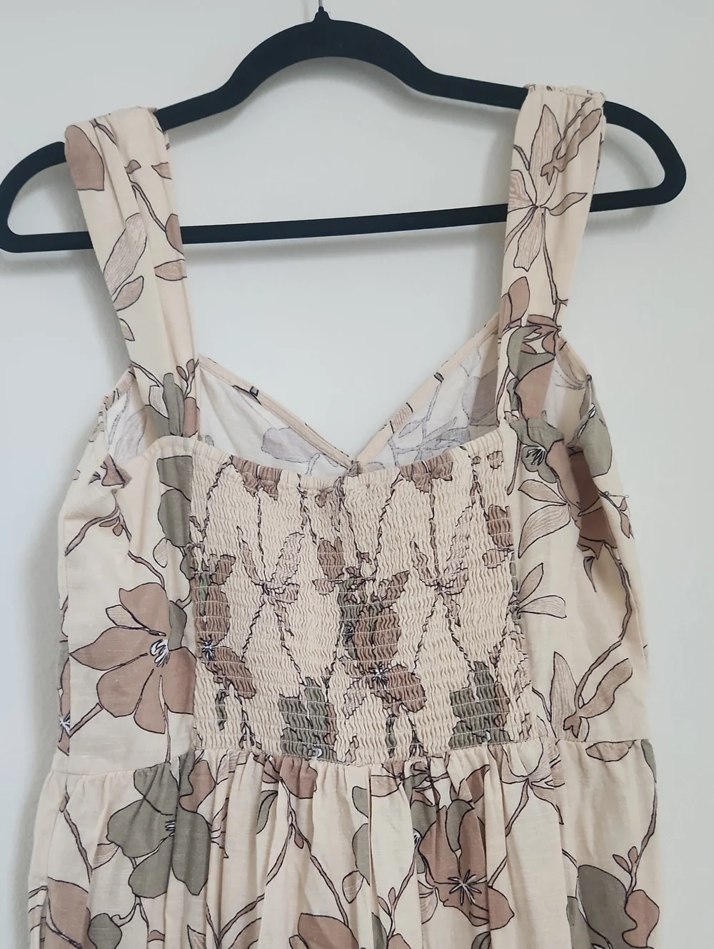 LOFT Cream Jumpsuit with Brown & Olive Floral Print - Picture 5 of 6